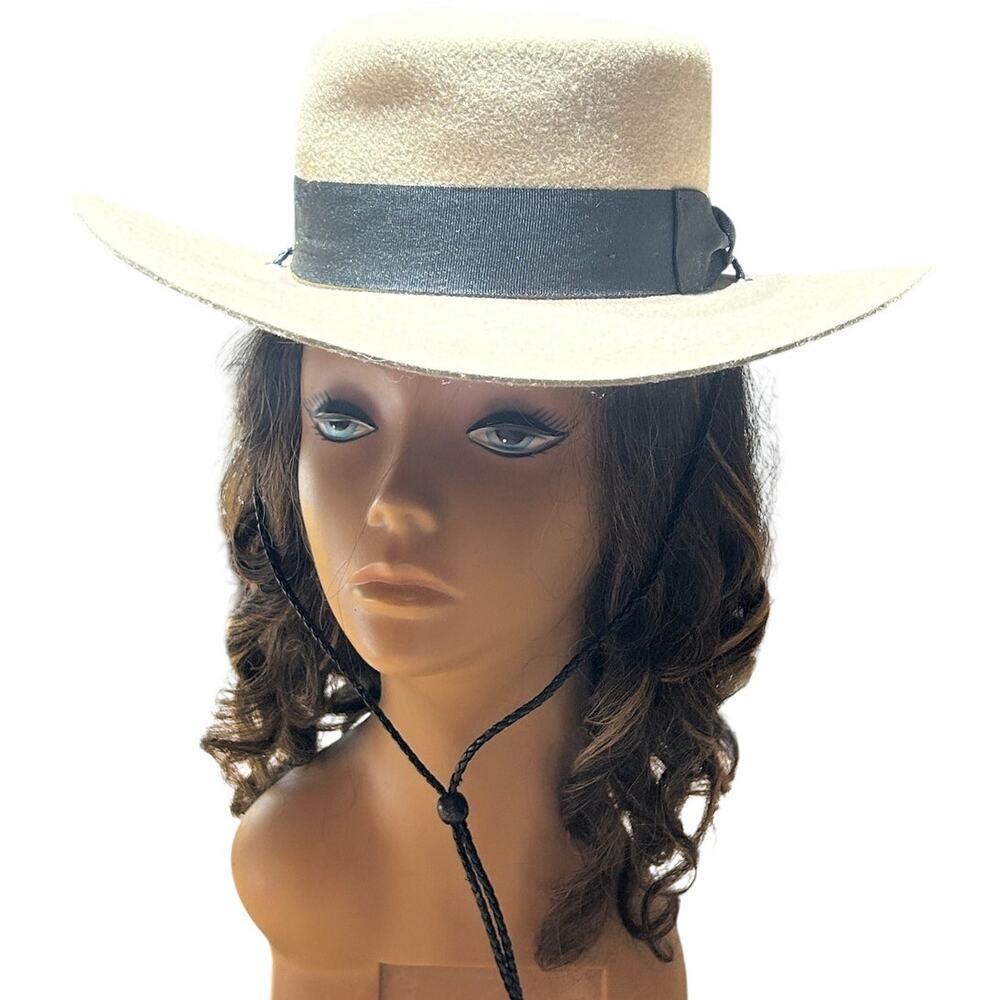 NWT American Hat Makers Size S 55cm Blondies Felt Boaters Hat in CannesTaupe